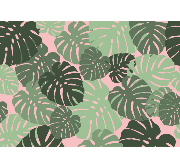 Estore de rolo para cozinha folhas de monstera rosa - TenStickers