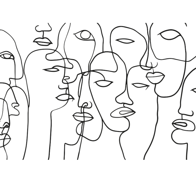 Estore de rolo branco com padrão de rosto - TenStickers