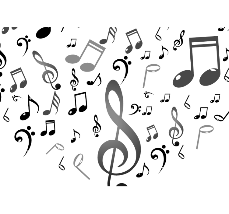 Estore de rolo branco notas musicais - TenStickers