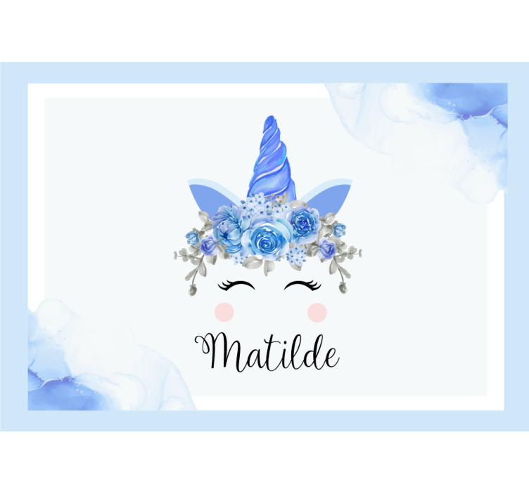 Estore de rolo branco olhos e chifres de unicórnio - TenStickers