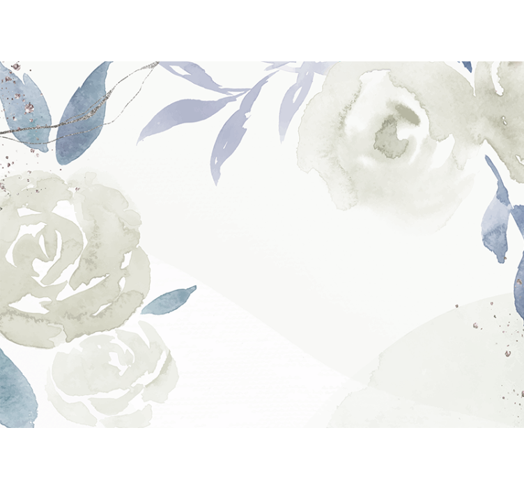 Estore de rolo branco ilustração artística floral - TenStickers