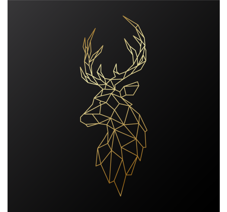 Estore de rolo para sala cervos dourados em origami - TenStickers