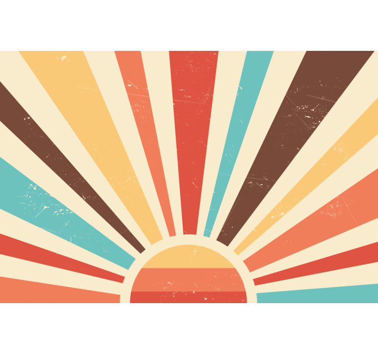 Estore de rolo para sala pôr do sol vintage abstrato - TenStickers