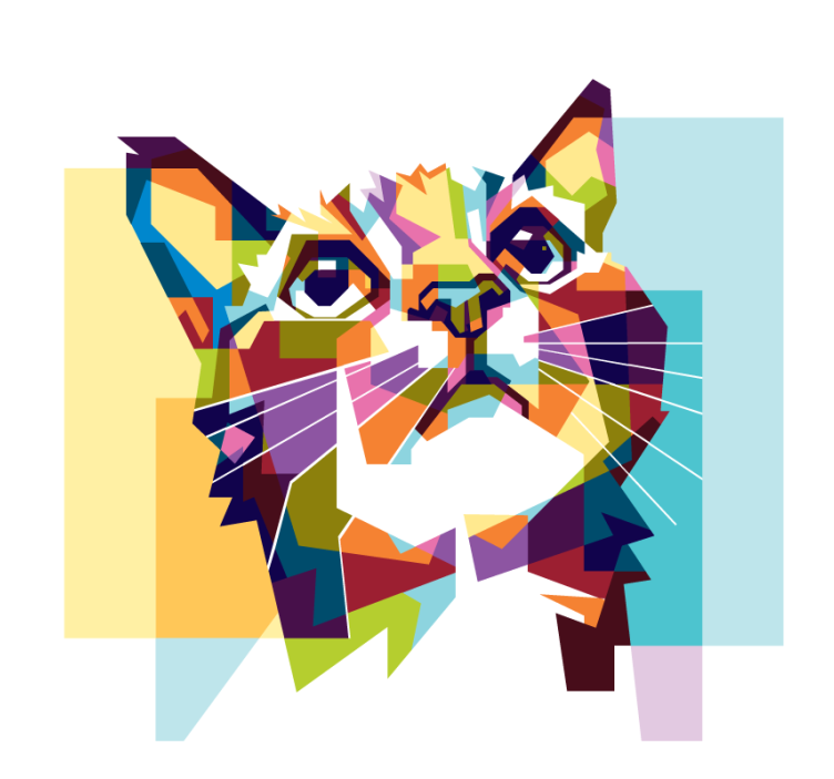 Estore de rolo para sala gatos coloridos - TenStickers