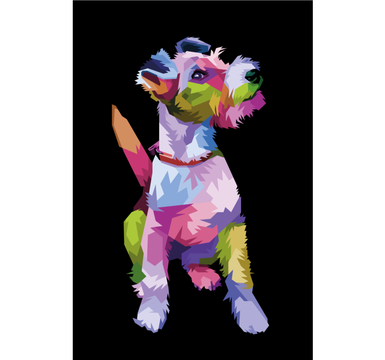 Estore de rolo para sala animais geométricos fox terrier - TenStickers