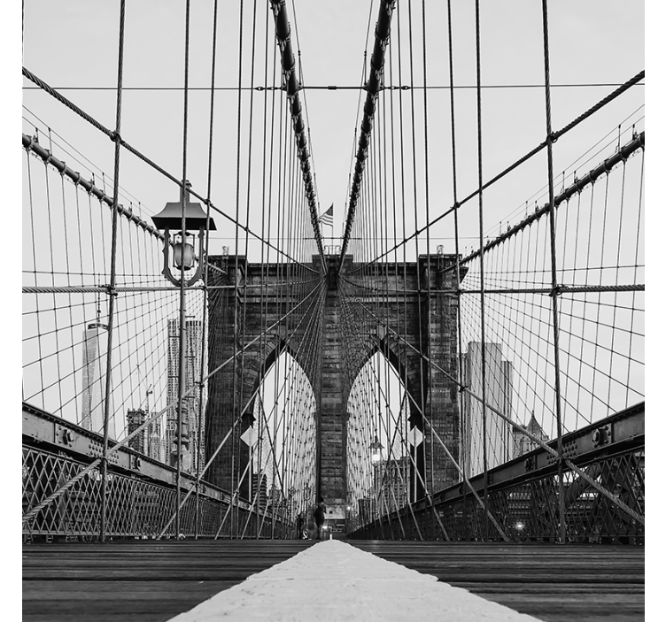 Estore de rolo para sala ponte do brooklyn em preto e branco - TenStickers