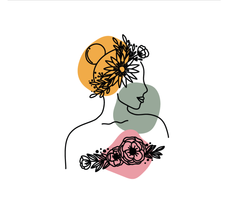 Estore de rolo para sala rosto de flor mulher - TenStickers