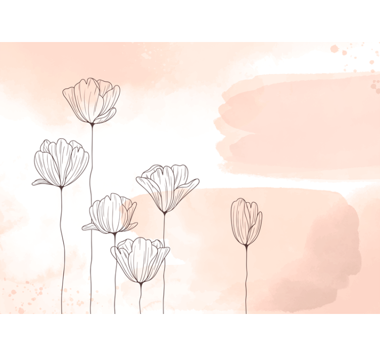 Estore de rolo para sala flores em linha - TenStickers