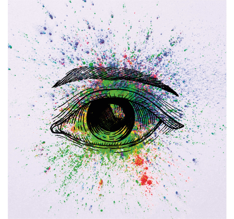Estore de rolo para sala olhos coloridos abstratos - TenStickers