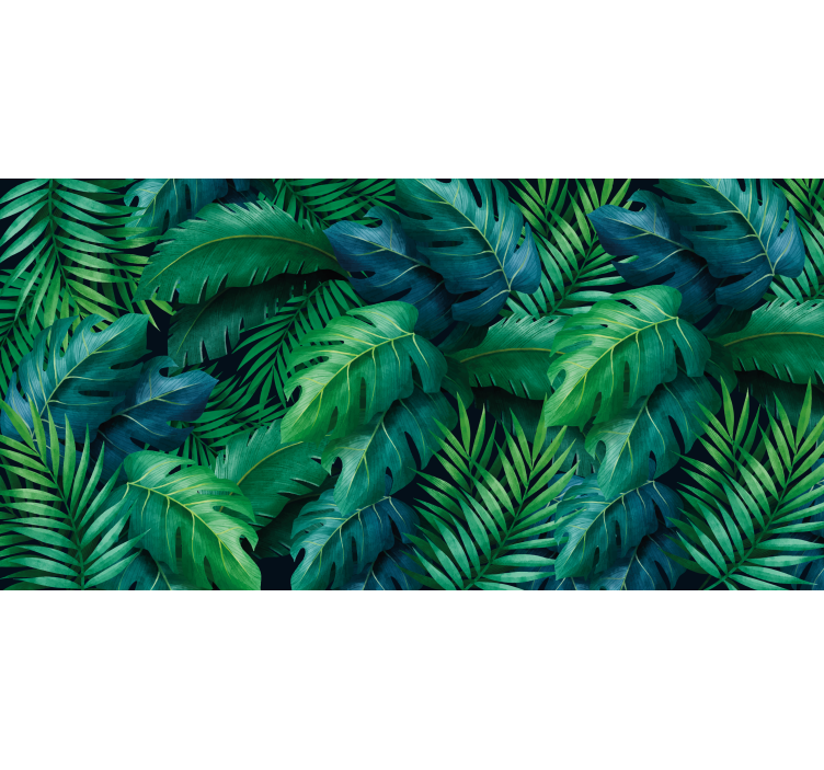 Estore de rolo para sala folhagem tropical elegante - TenStickers