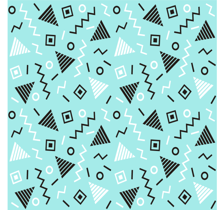 Estore de rolo para sala padrão estilo memphis anos 80 - TenStickers