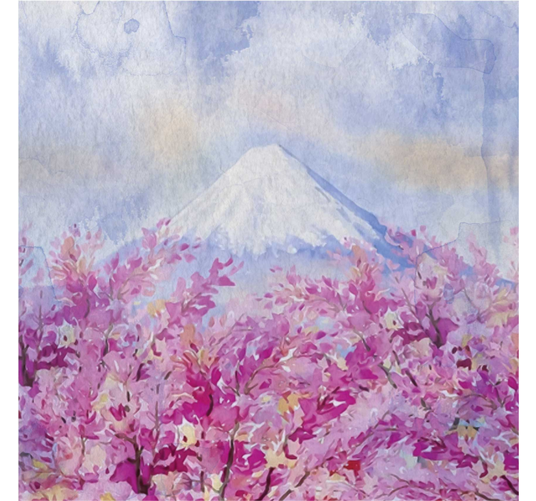 Estore de rolo para sala paisagem de flores de cerejeira - TenStickers