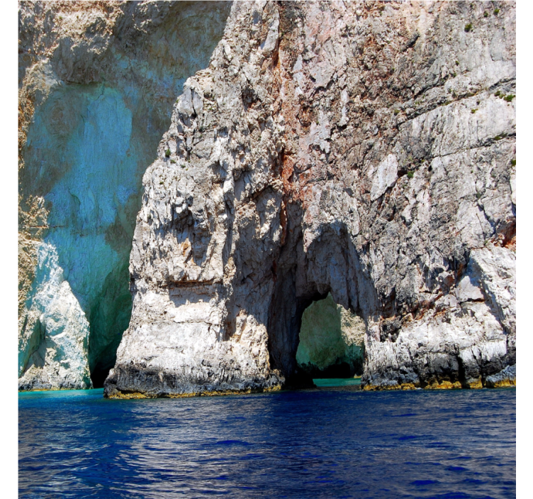 Estore de rolo para sala caverna raj com água azul - TenStickers