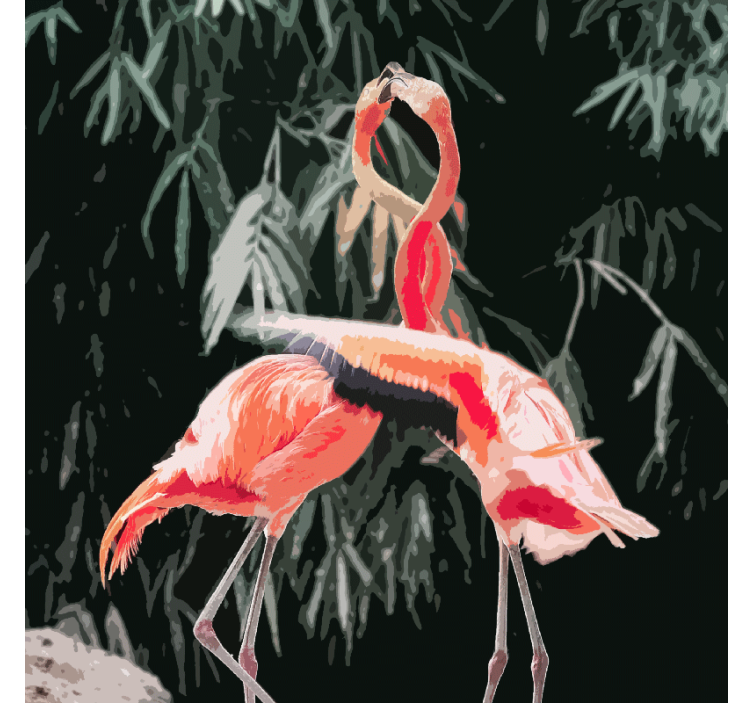 Estore de rolo para sala belo clique de flamingos - TenStickers