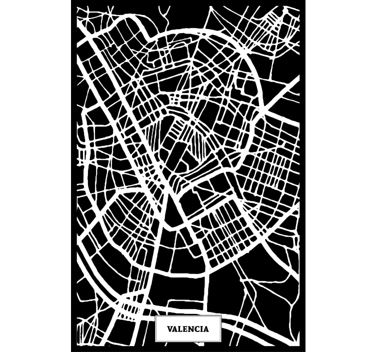 Estore de rolo para sala mapa topográfico de valência - TenStickers