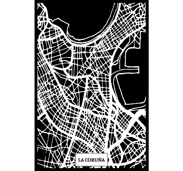 Estore de rolo para sala mapa topográfico de coruña - TenStickers