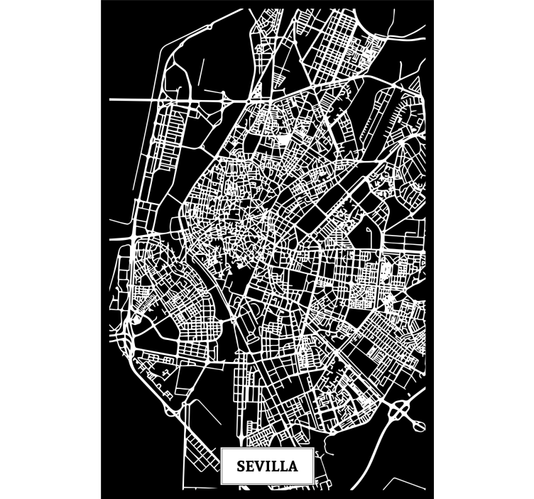 Estore de rolo para sala mapa topográfico de sevilha - TenStickers