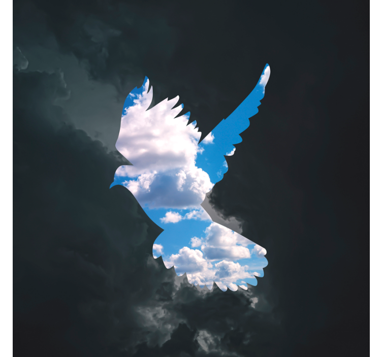 Estore de rolo para sala pássaro de rené magritte - TenStickers