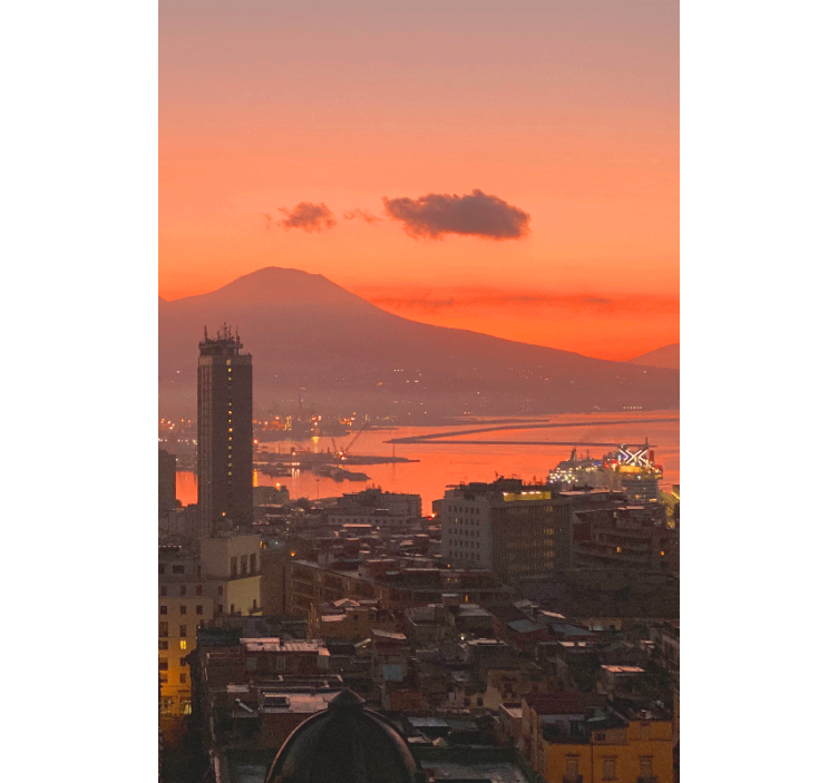 Estore de rolo para sala pôr do sol de nápoles - TenStickers