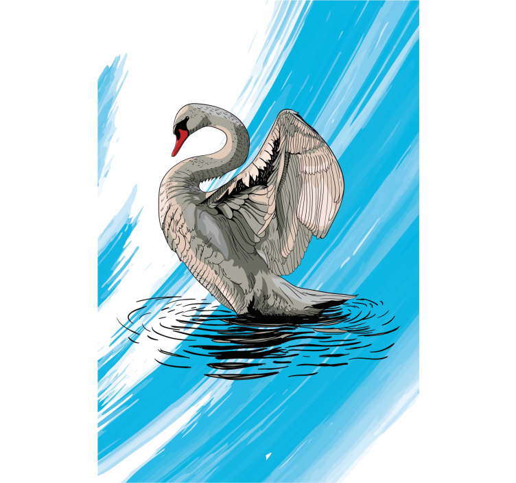 Estore de rolo para sala desenhar cisne - TenStickers