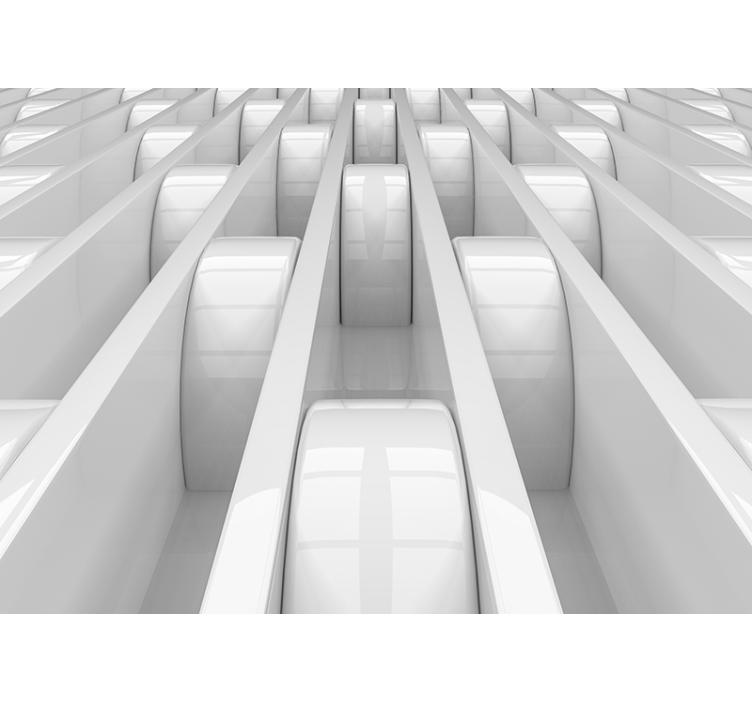 Estore de rolo branco design de formas geométricas 3d - TenStickers