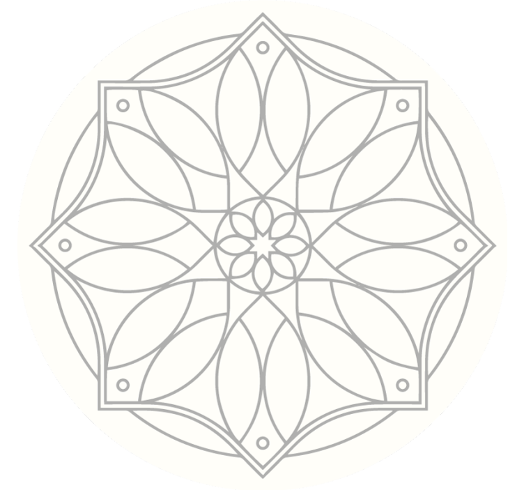 Estore de rolo branco com design de mandala - TenStickers
