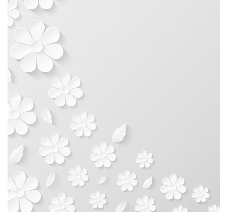 Estore de rolo branco fundo de flores de papel branco - TenStickers