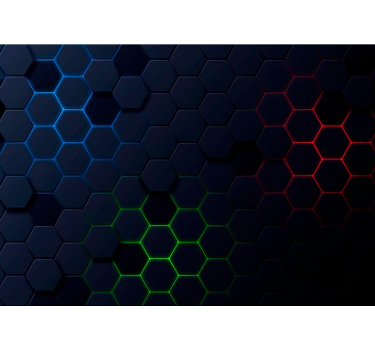 Estore de rolo preto padrão hexagonal escuro 3d - TenStickers