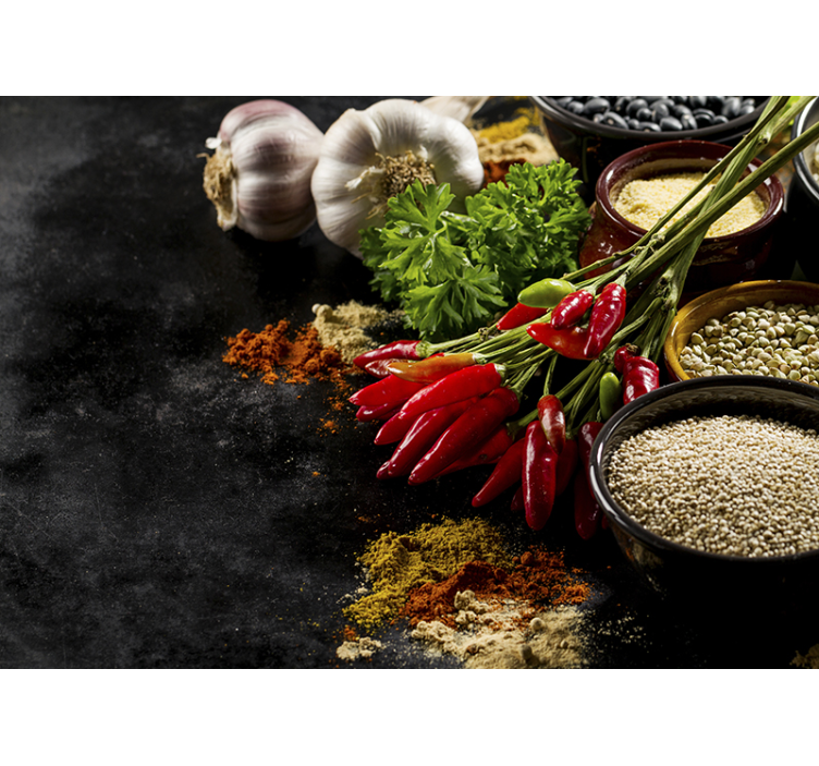 Estore de rolo preto cozinhando com especiarias - TenStickers