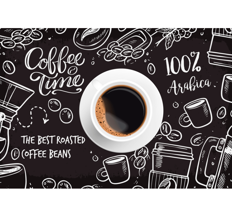 Estore de rolo preto imagens de hora do café - TenStickers
