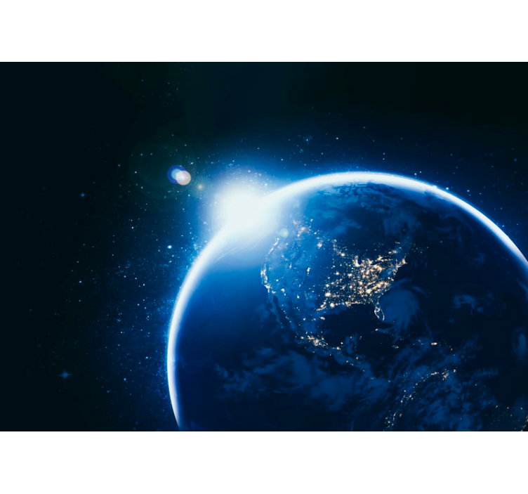 Estore de rolo preto terra do espaço com erupção solar - TenStickers