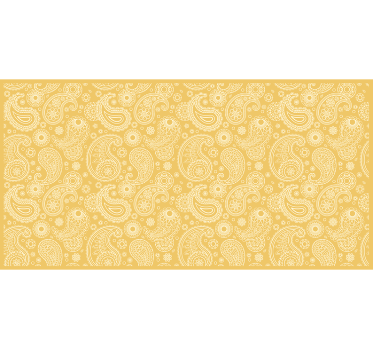 Estore de rolo amarelo estampa paisley Árabe - TenStickers