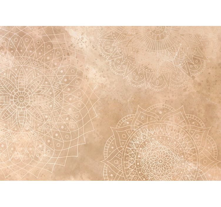 Estore de rolo bege com mandalas vintage - TenStickers