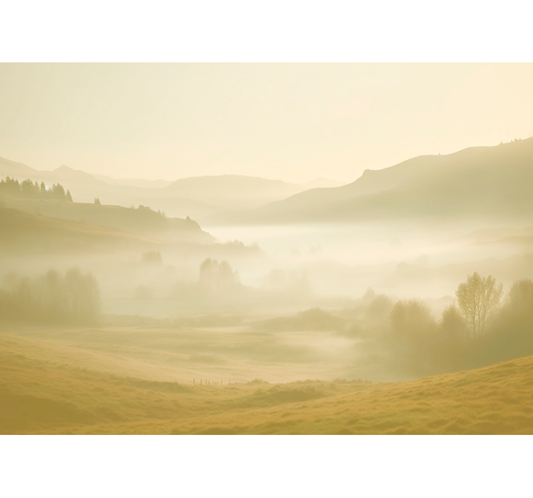 Estore de rolo bege com vistas neblinosas - TenStickers