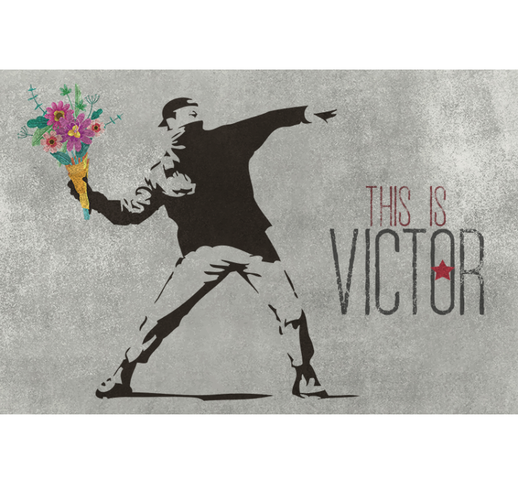 Estore de rolo cinzento buquê de flores personalizado - TenStickers