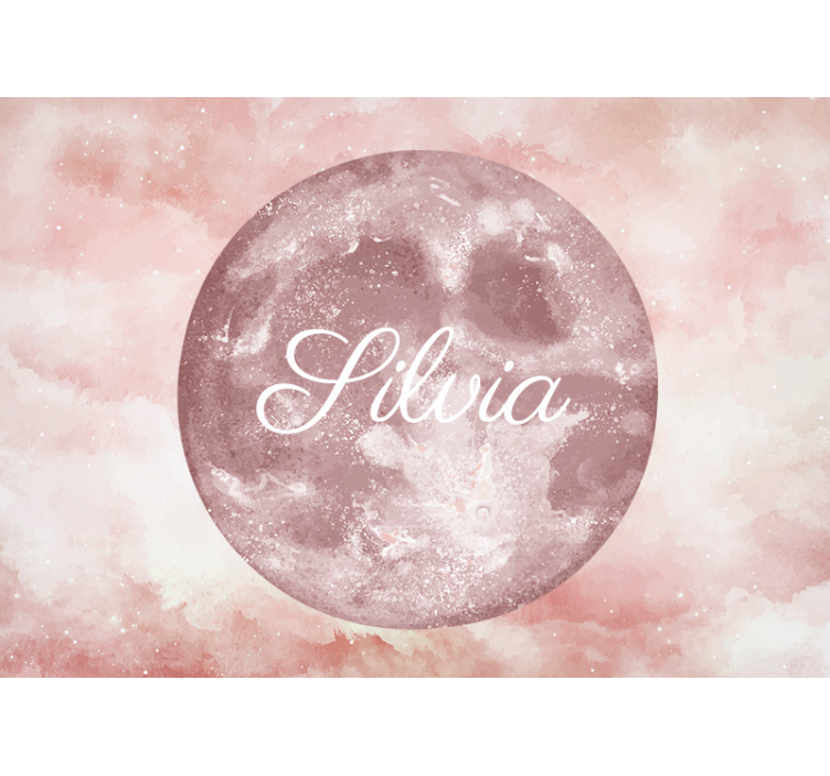 Estore de rolo rosa lua com nome - TenStickers
