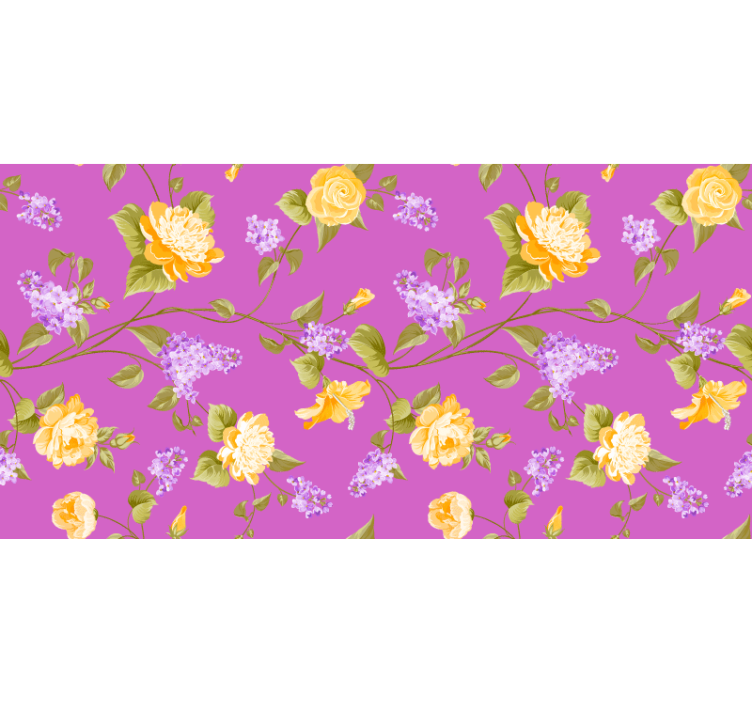 Estore de rolo roxo padrão floral em flor - TenStickers