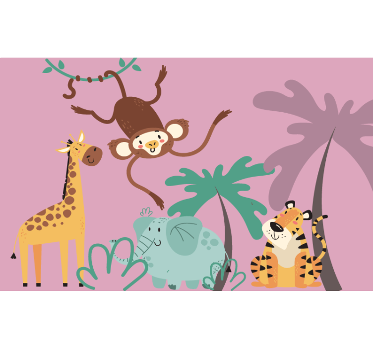 Estore de rolo roxo animais de safari coloridos - TenStickers