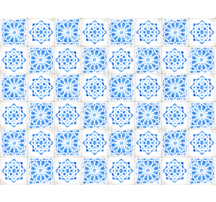 Estore de rolo azul com padrões azuis intrincados - TenStickers