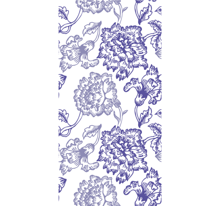 Estore de rolo azul padrões florais elegantes - TenStickers