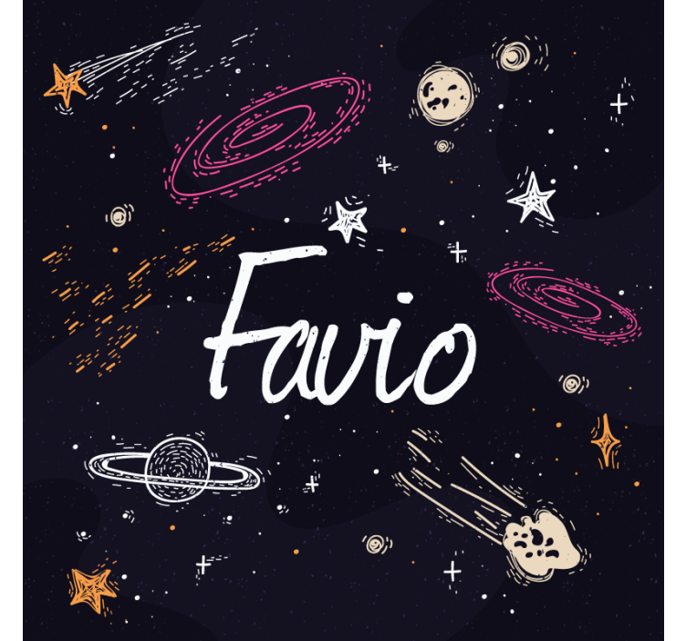 Estore de rolo azul galáxia com nome personalizável - TenStickers