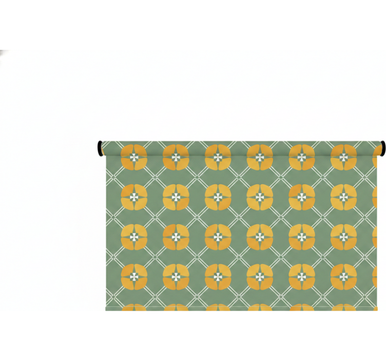 Estore de rolo verdes padrão floral verde vintage - TenStickers