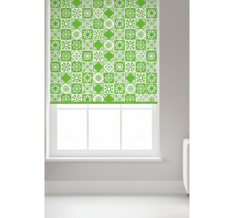 Estore de rolo verdes abstrato verde e branco - TenStickers