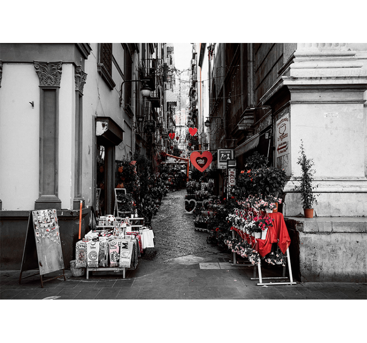 Estore de rolo para sala rua pequena de nápoles - TenStickers