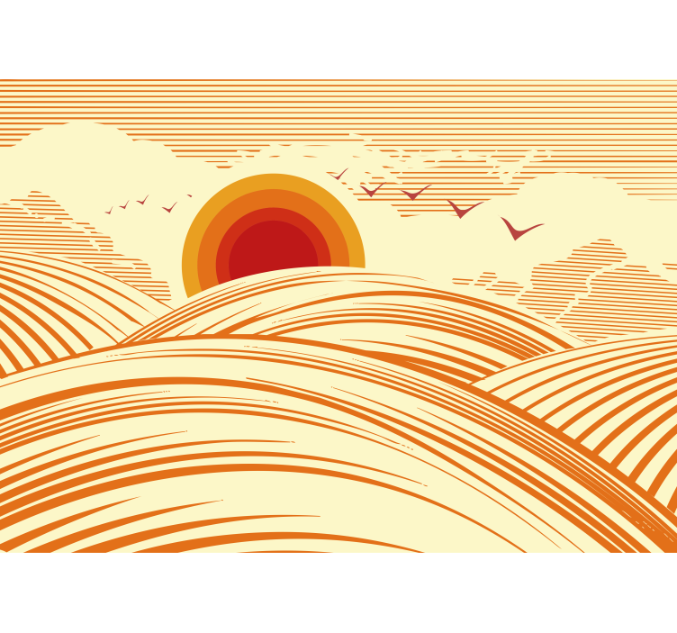 Estore de rolo para sala paisagem dos anos 70 - TenStickers
