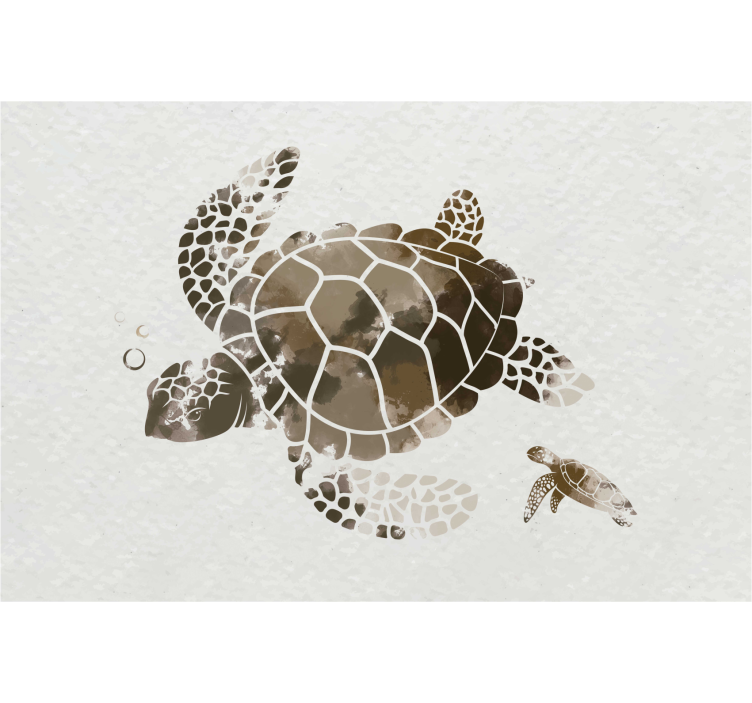 Estore de rolo para sala tartaruga aquarela marrom - TenStickers