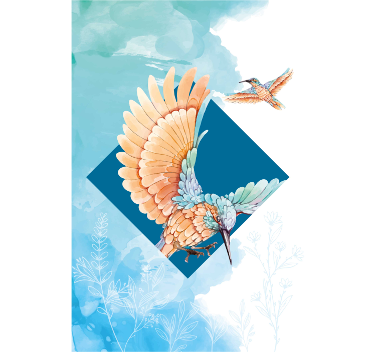 Estore de rolo para sala pássaros martim-pescador - TenStickers