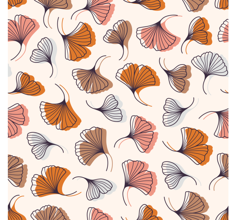 Estore de rolo para sala folhas de ginkgo desenhadas à mão - TenStickers
