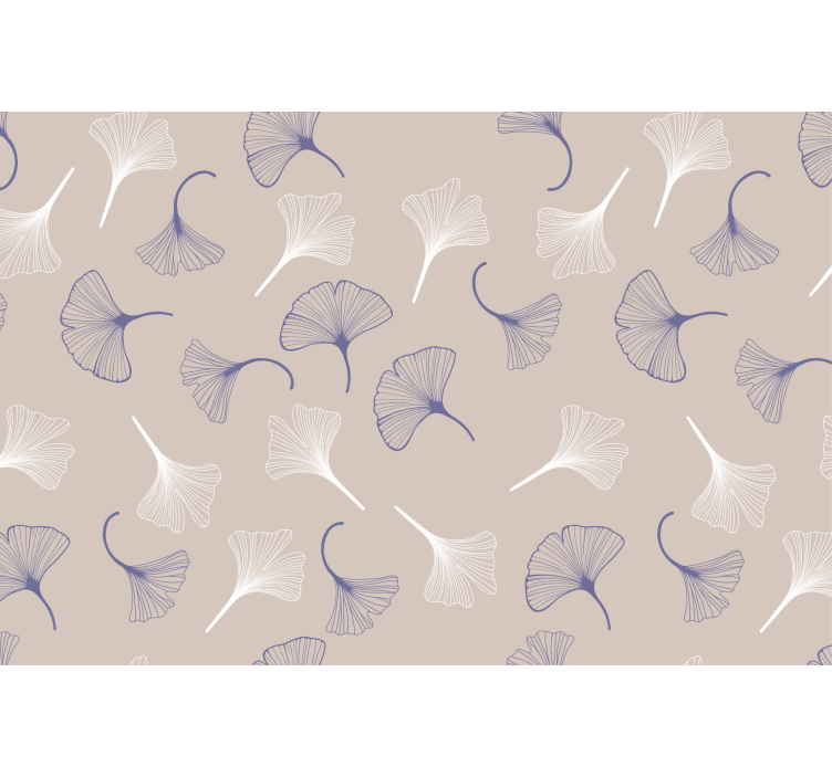 Estore de rolo para sala creme de folhas de ginkgo - TenStickers
