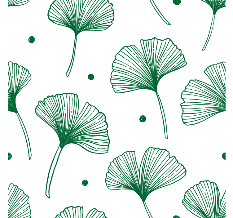Estore de rolo para sala folhas verdes de ginkgo - TenStickers